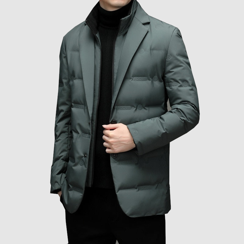 Herren Blazer-Stil Winterjacke | Steppdesign Stehkragen