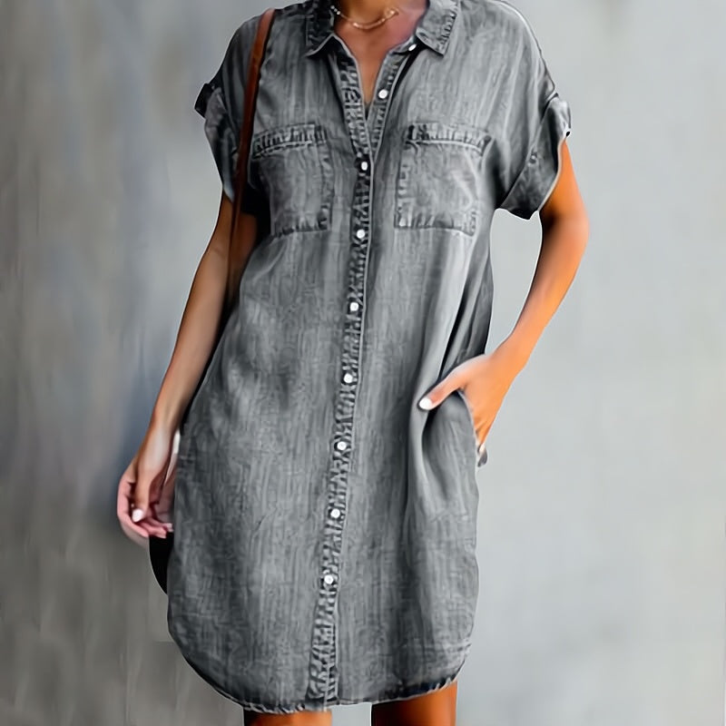 Kurzarm-Jeanskleid für Damen