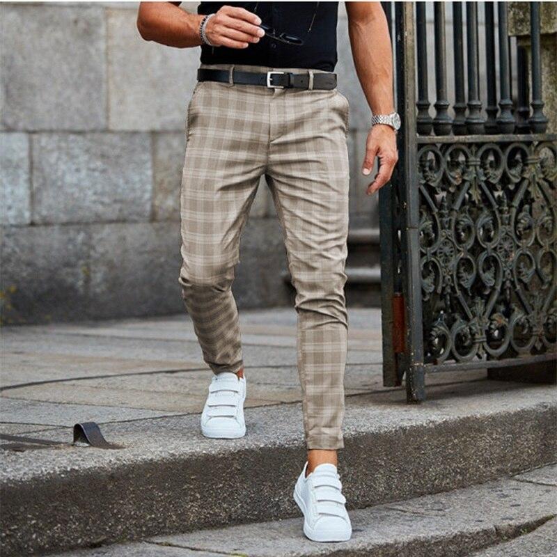 Herren Hose Mit Karomuster | Slim Fit Tapered