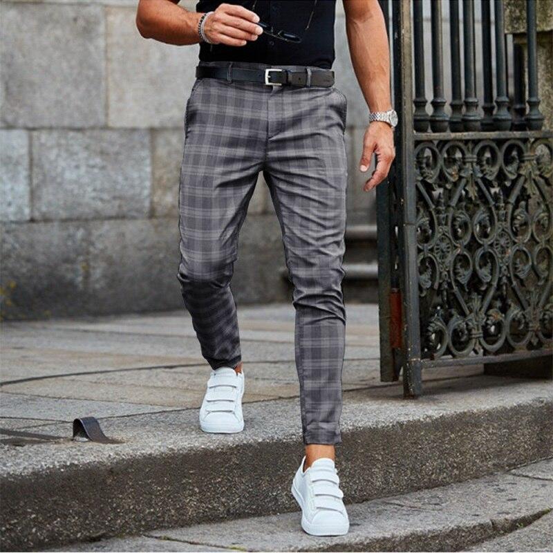 Herren Hose Mit Karomuster | Slim Fit Tapered