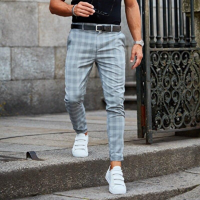 Herren Hose Mit Karomuster | Slim Fit Tapered
