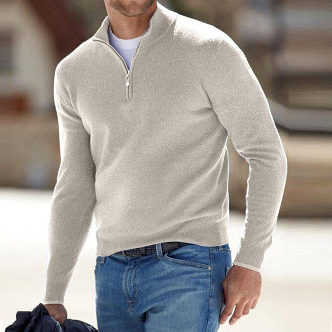 Pullover Herren Weste | Reißverschluss Freizeit Übergangslook