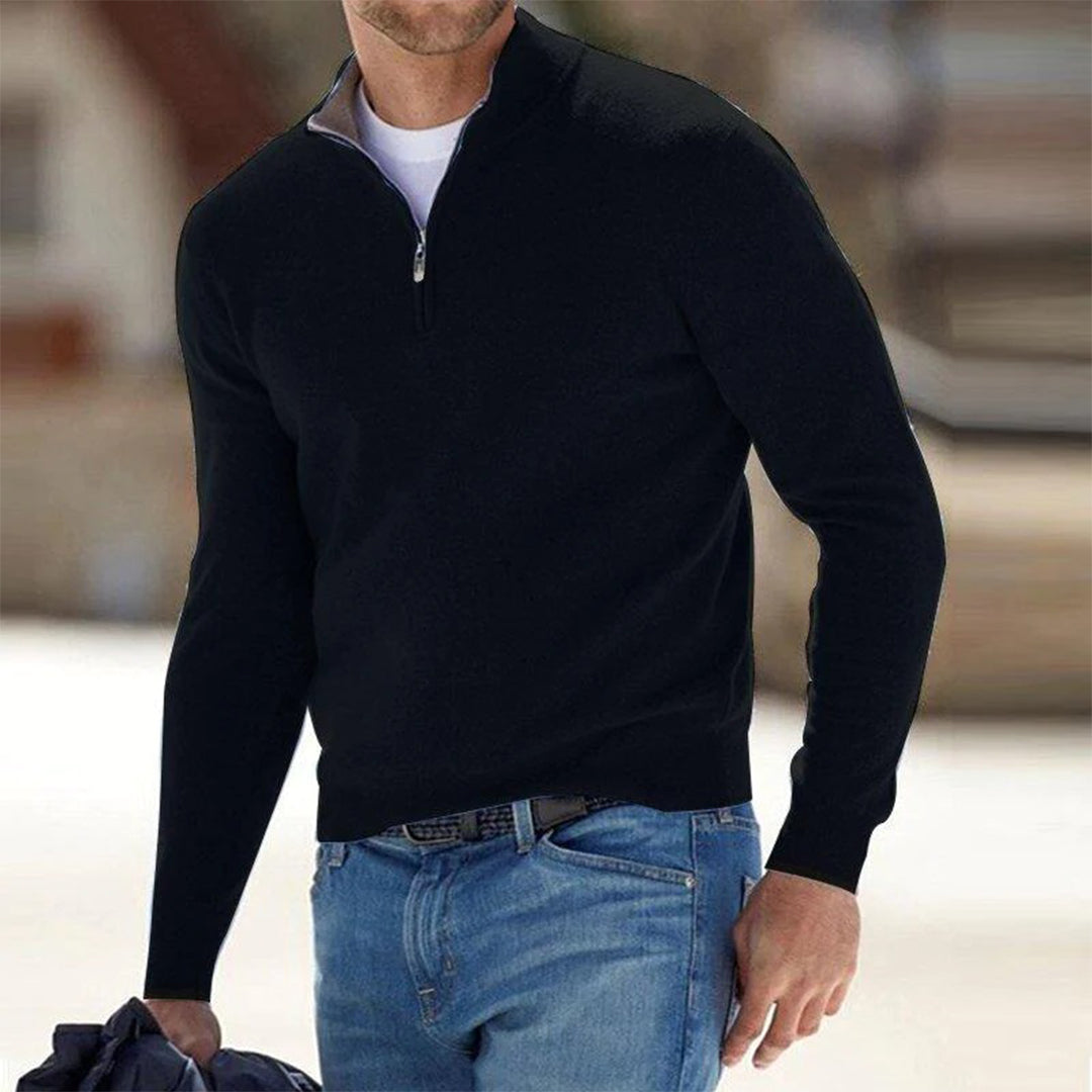 Pullover Herren Weste | Reißverschluss Freizeit Übergangslook