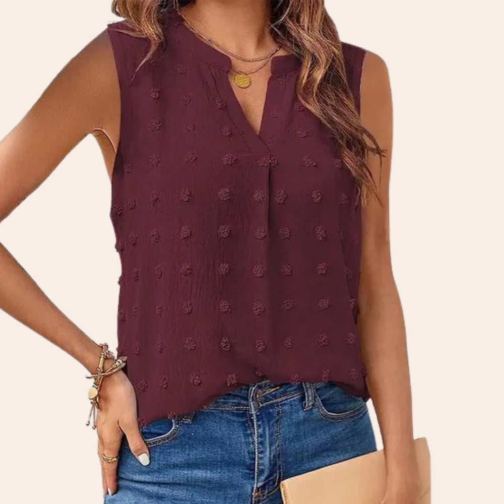 V-Ausschnitt Ärmellose Bluse für Damen