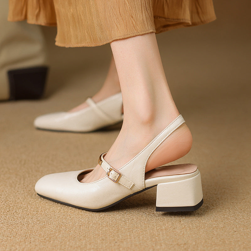 Damen Dirndl Schuhe | Slingback Mit Blockabsatz