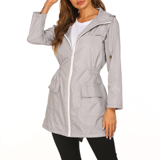 Damen Regenjacke Übergangsjacke Lang | Praktisch & Alltagstauglich