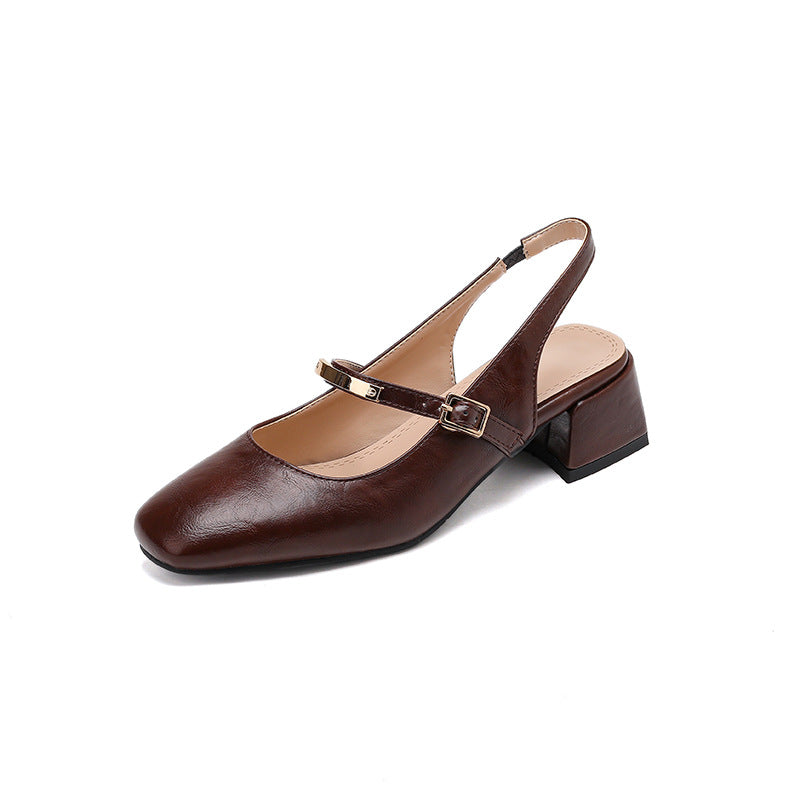 Damen Dirndl Schuhe | Slingback Mit Blockabsatz