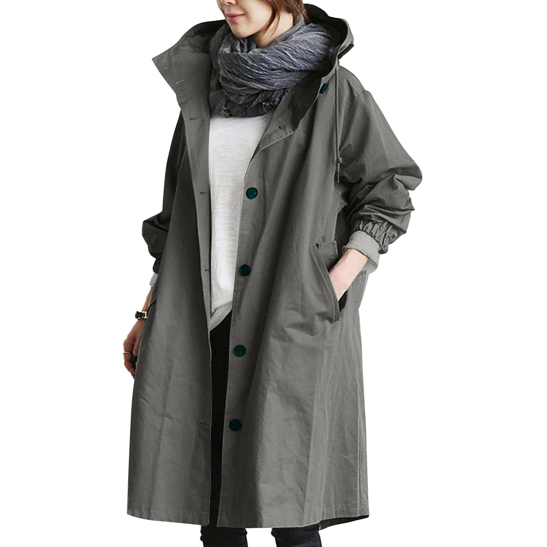 Damen Regenjacke Übergangsjacke Mit Knöpfen | Zeitlos & Praktisch
