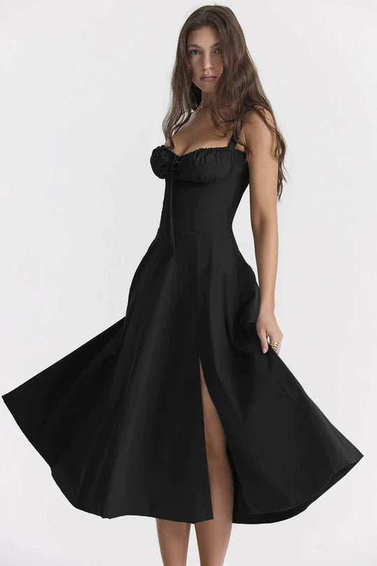 Ärmelloses Sommerkleid mit Schlitz für Damen