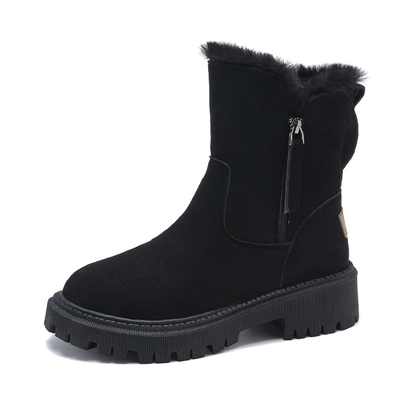 Damen Winter Stiefel | Mid-Calf Casual mit Profilsohle