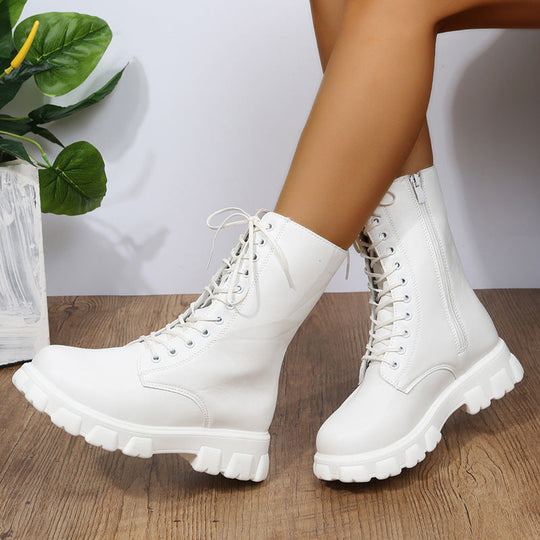 Damen Dirndl Schuhe | Kniehohe Stiefel Mit Schnürung
