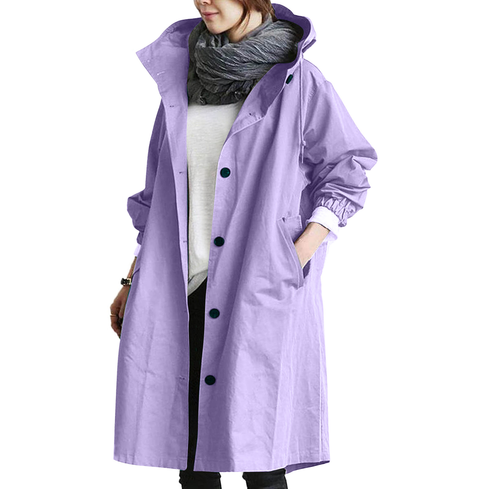 Damen Regenjacke Übergangsjacke Mit Knöpfen | Zeitlos & Praktisch