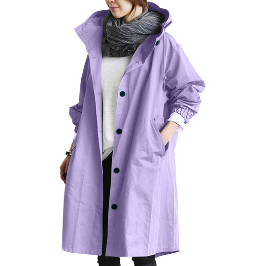 Damen Regenjacke Übergangsjacke Mit Knöpfen | Zeitlos & Praktisch