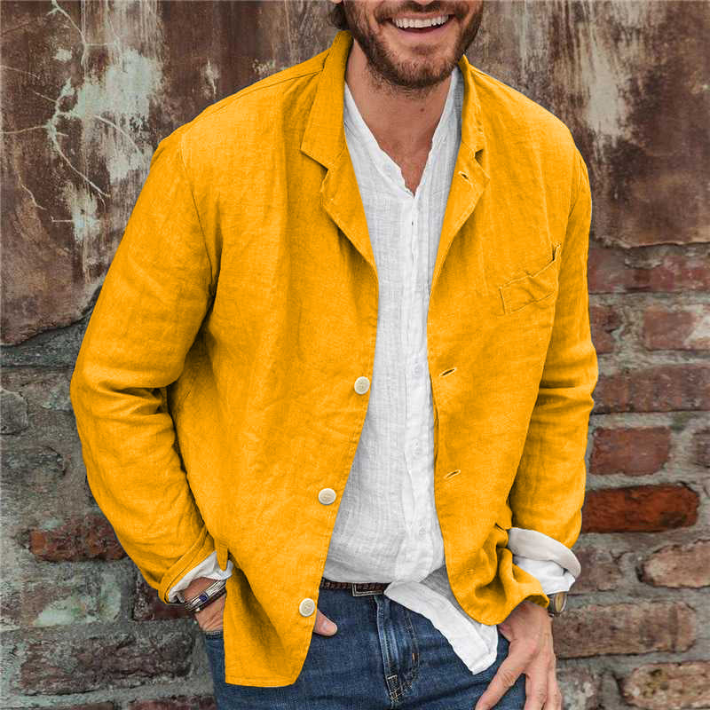 Leinen Blazer mit Knöpfen für Männer