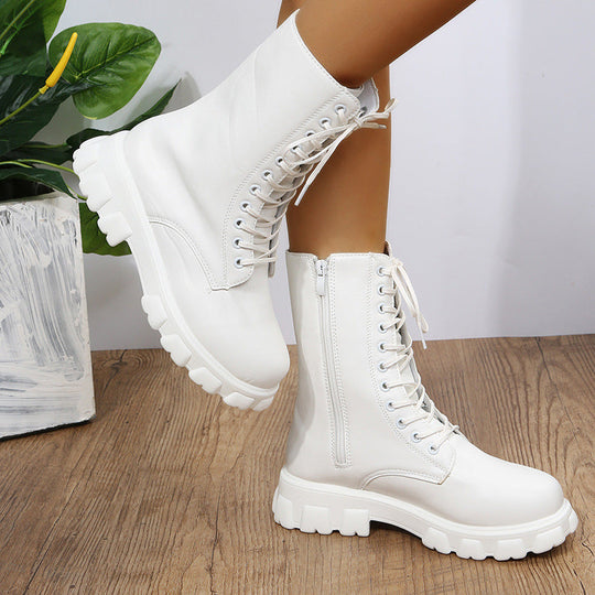 Damen Dirndl Schuhe | Kniehohe Stiefel Mit Schnürung