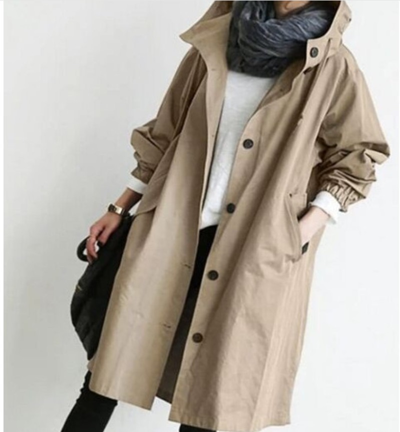Damen Regenjacke Übergangsjacke Mit Knöpfen | Zeitlos & Praktisch