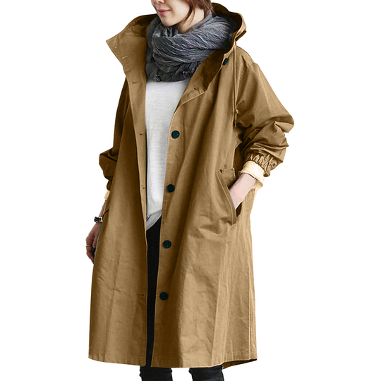Damen Regenjacke Übergangsjacke Mit Knöpfen | Zeitlos & Praktisch