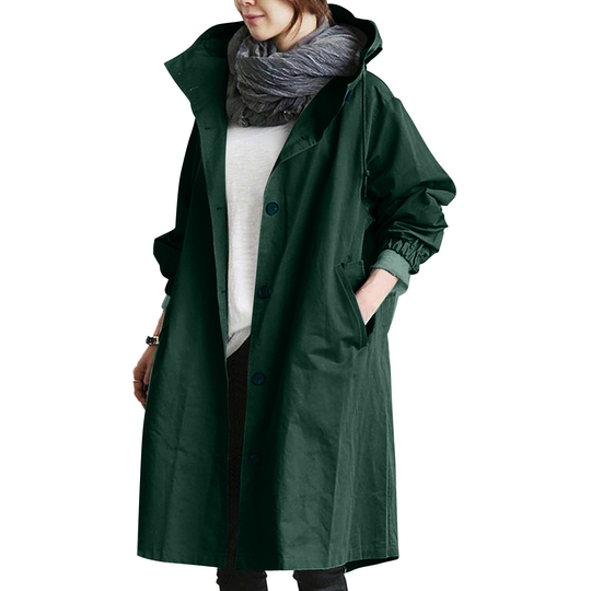 Damen Regenjacke Übergangsjacke Mit Knöpfen | Zeitlos & Praktisch