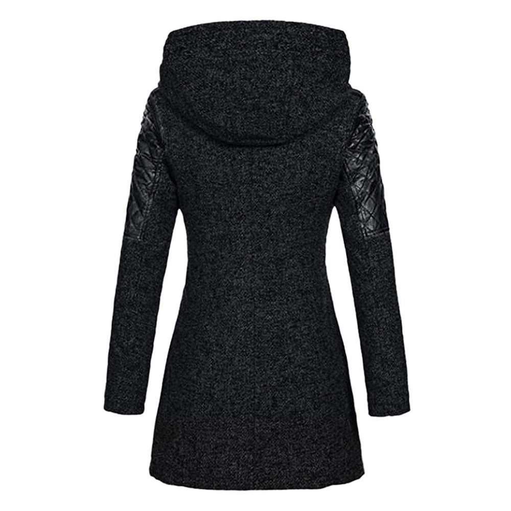 Damen Winterjacke Lang Mit Kapuze | Asymmetrischer Reißverschluss und Taschen