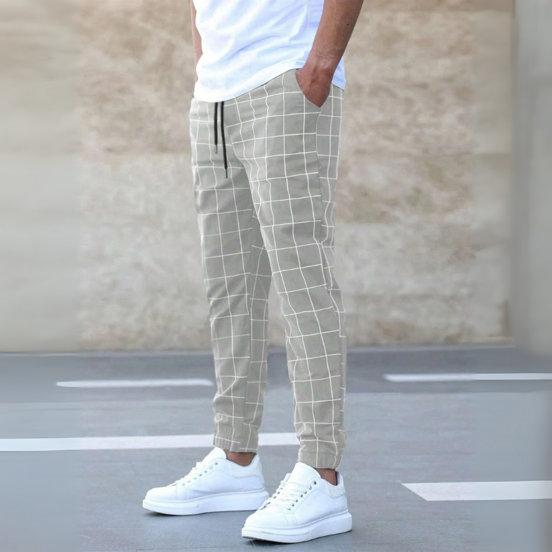 Herren Karierte Hose Slim Fit | Bequem Leicht