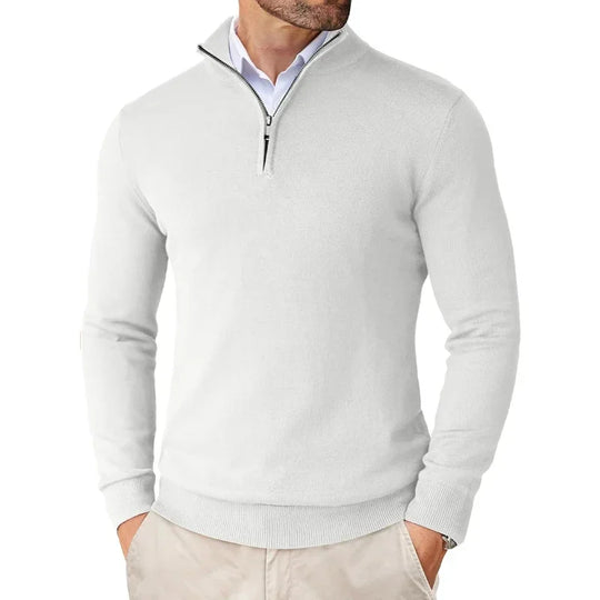 Herren Pullover Strick Elegant | Reißverschluss Komfort Ganzjährig