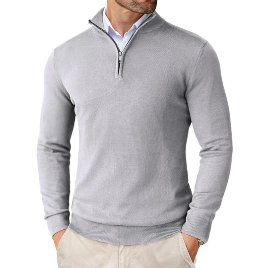 Herren Pullover Strick Elegant | Reißverschluss Komfort Ganzjährig