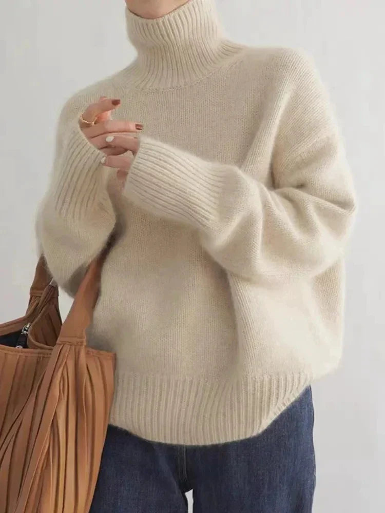 Rollkragen Pullover Damen Langarm | Klassisch & Bequem