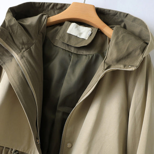 Trenchcoat Damen Outdoor | Mit Kapuze Tailliert