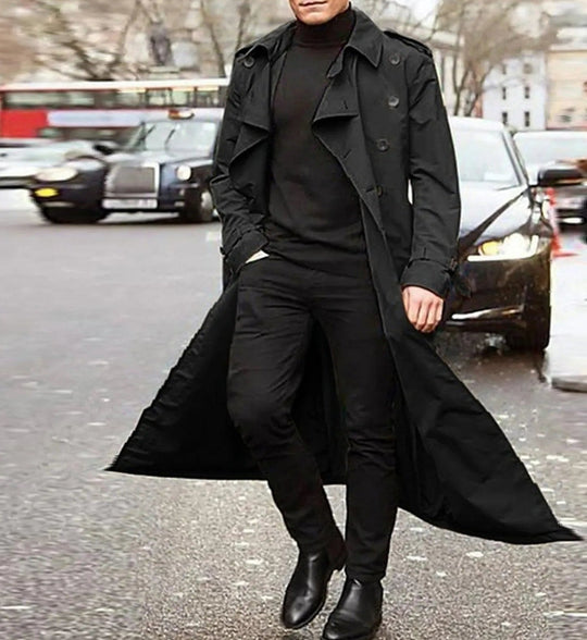 Langer Trenchcoat mit Knöpfen für Männer