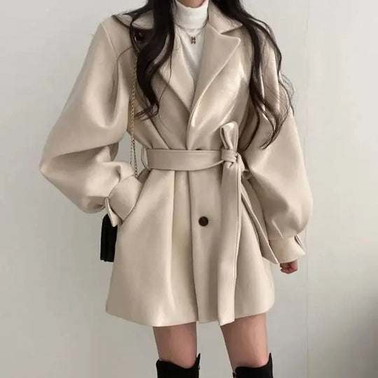Trenchcoat Damen Elegant | Kurz Oversized Mit Gürtel