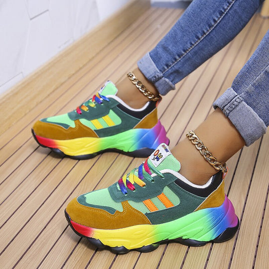 Mehrfarbig Lace up Turnschuhe für Damen