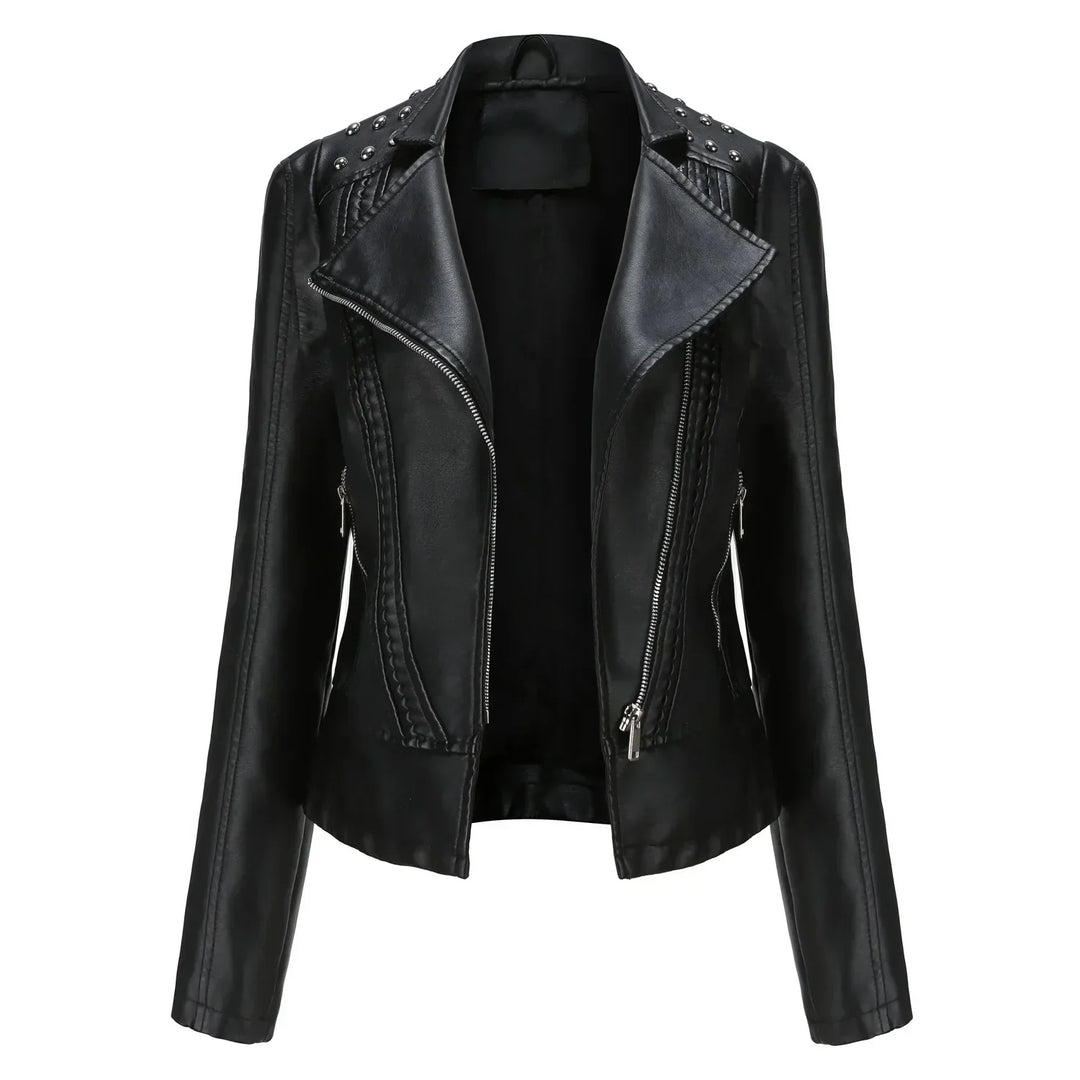 Damen Bikerjacke Kurz Geschnitten | Asymmetrischer Reißverschluss