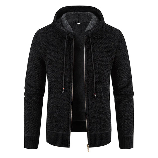 Strickjacke Für Herren Mit Fleecefutter | Kapuzenjacke Für Winter