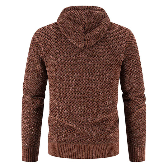Strickjacke Für Herren Mit Fleecefutter | Kapuzenjacke Für Winter