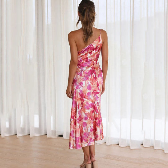 Asymmetrisches Blumenmuster Sommerkleid für Damen
