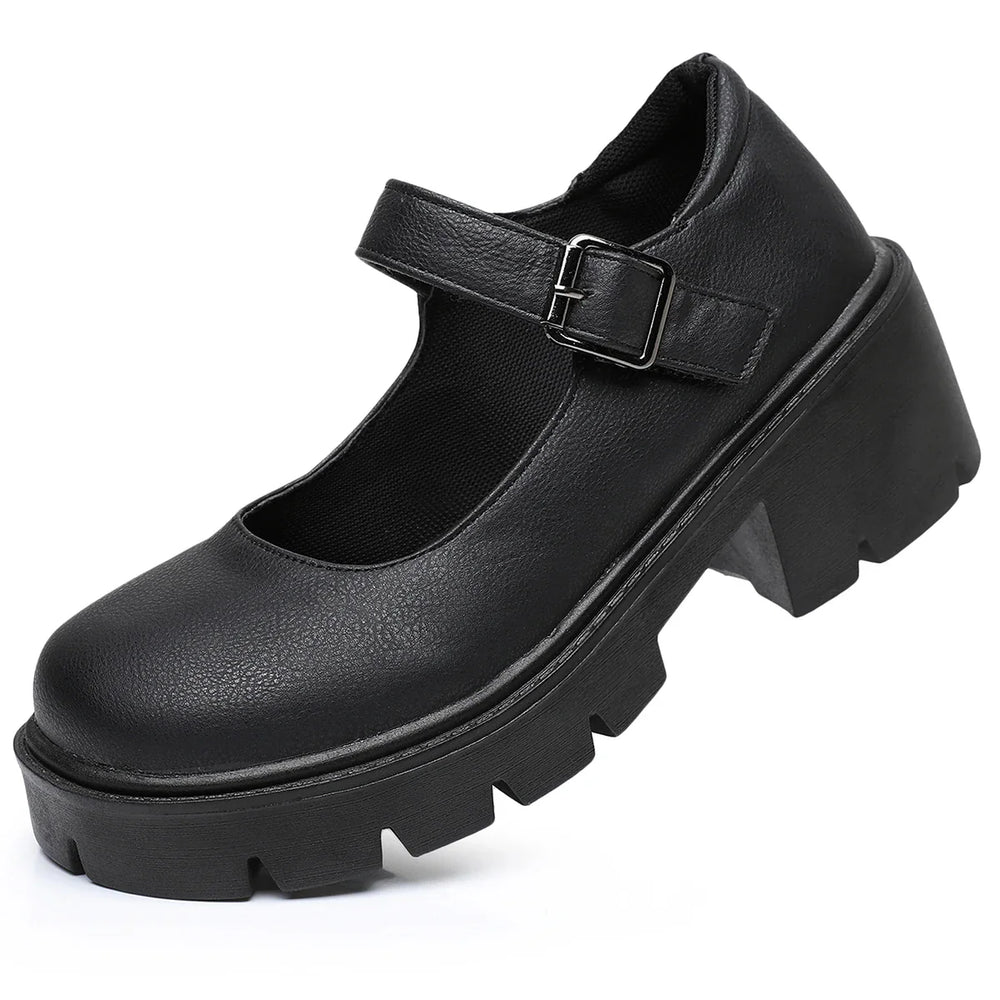 Damen Dirndl Schuhe | Riemenverschluss Mit Blockabsatz