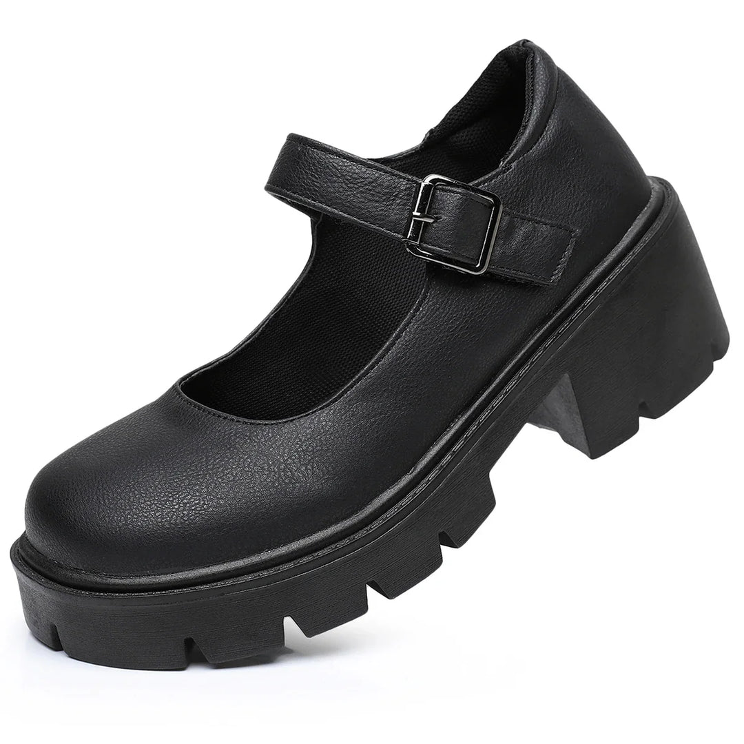 Damen Dirndl Schuhe | Riemenverschluss Mit Blockabsatz