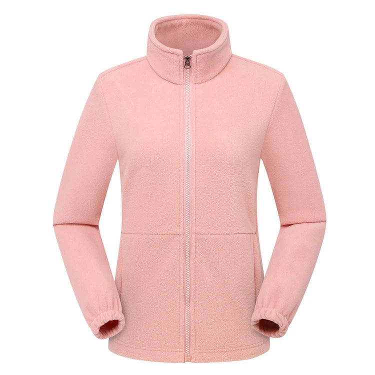Fleecejacke Damen Mit Stehkragen | Reißverschluss Und Seitentaschen