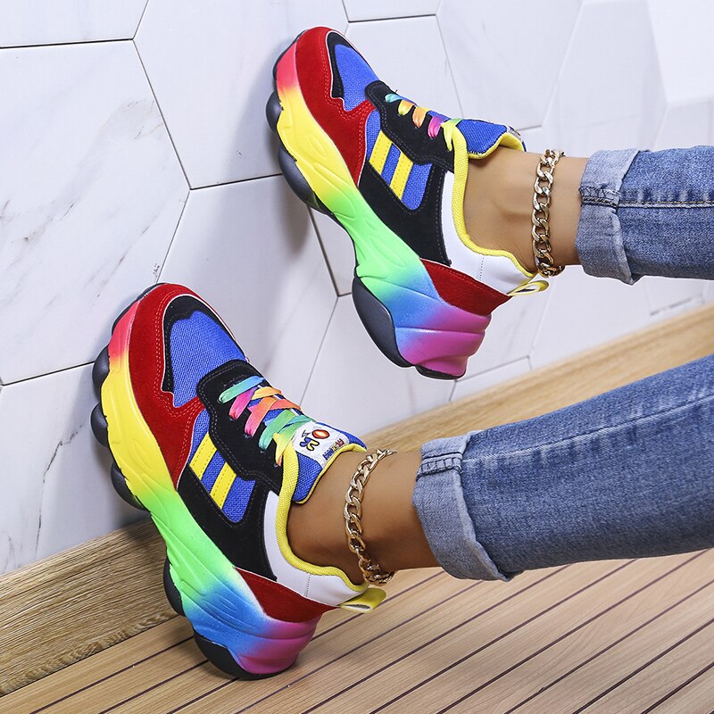 Mehrfarbig Lace up Turnschuhe für Damen