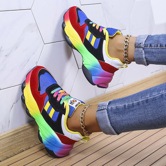 Mehrfarbig Lace up Turnschuhe für Damen