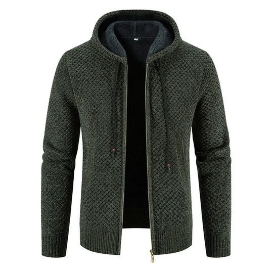 Strickjacke Für Herren Mit Fleecefutter | Kapuzenjacke Für Winter