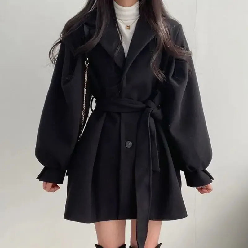 Trenchcoat Damen Elegant | Kurz Oversized Mit Gürtel