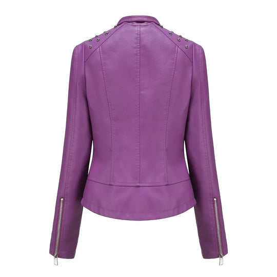 Damen Bikerjacke Kurz Geschnitten | Asymmetrischer Reißverschluss