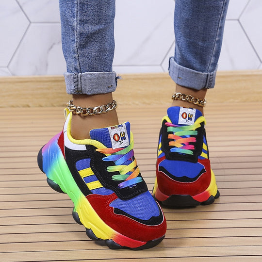 Mehrfarbig Lace up Turnschuhe für Damen