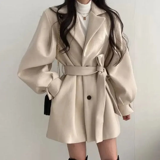 Trenchcoat Damen Elegant | Kurz Oversized Mit Gürtel
