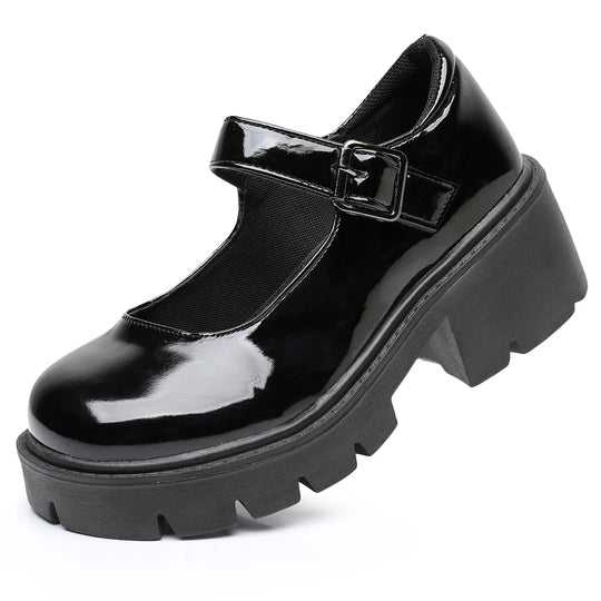 Damen Dirndl Schuhe | Riemenverschluss Mit Blockabsatz