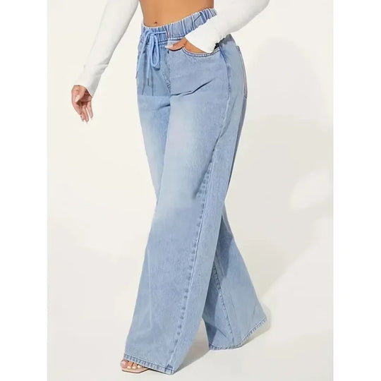 Baggy Jeans Damen | High Waist Jeans Mit Weitem Bein