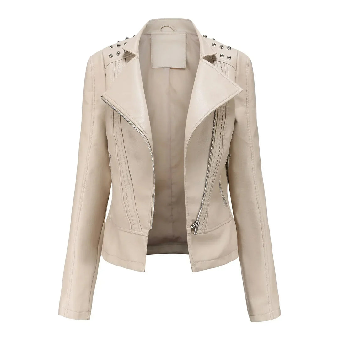 Damen Bikerjacke Kurz Geschnitten | Asymmetrischer Reißverschluss