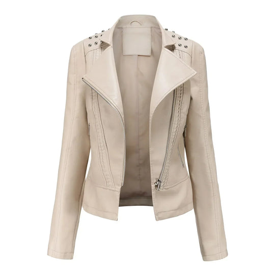 Damen Bikerjacke Kurz Geschnitten | Asymmetrischer Reißverschluss