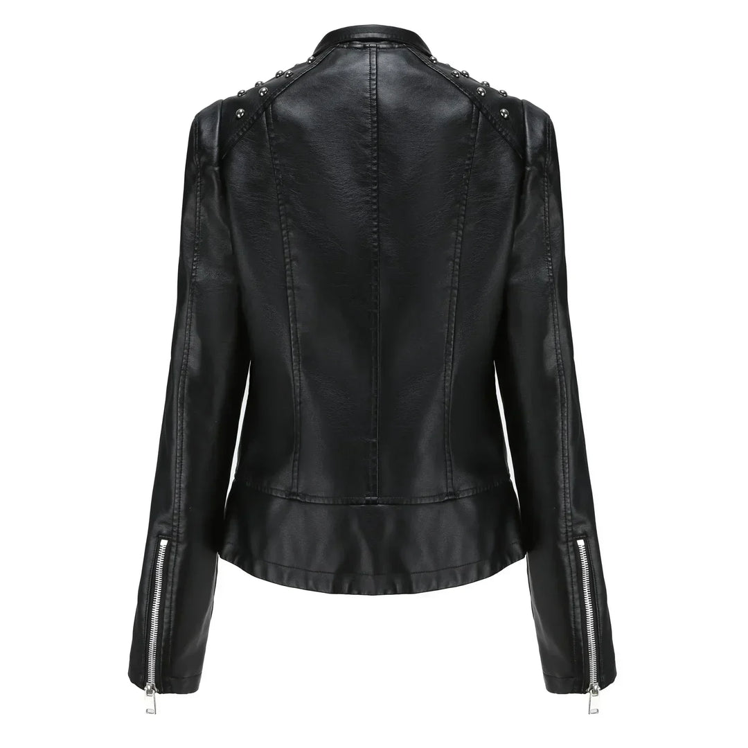 Damen Bikerjacke Kurz Geschnitten | Asymmetrischer Reißverschluss